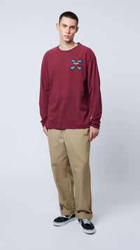 BURGUNDY CLASSIC LS TEE