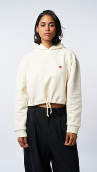 CREAM HEART WOMAN HOODIE