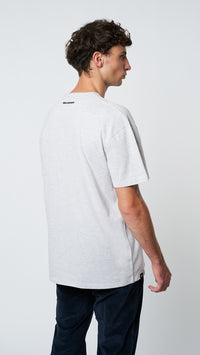 LIGHT GREY MELANGE PATCH TEE