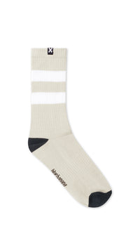 LIGHT GREY MELANGE STRIPED SOCKS