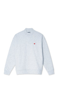 LIGHT GREY MELANGE HEART WOMAN CREW