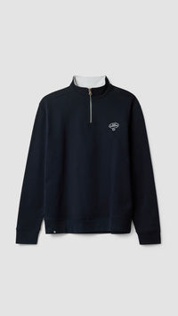 SUDADERA HALF ZIP BANK AZUL MARINO