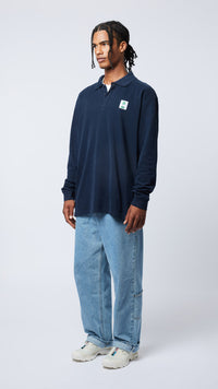 NAVY BLISS LS POLO