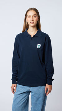 NAVY BLISS LS POLO