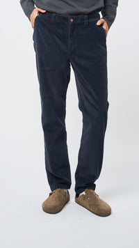 NAVY CORDUROY STRAIGHT PANTS