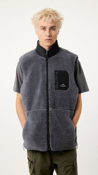 DARK GREY ROPE FLEECE VEST