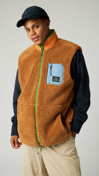 ORANGE ROPE FLEECE VEST