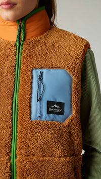 ORANGE ROPE FLEECE VEST