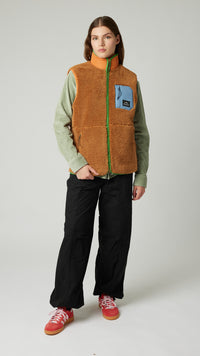 ORANGE ROPE FLEECE VEST