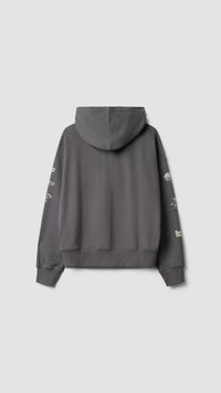 SUDADERA CON CAPUCHA FULL ZIP RANDOM ASH