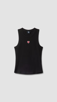 TOP TANK MUJER HEART NEGRO