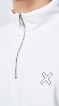 WHITE REEF HALF ZIP CREW