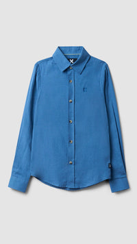 CAMISA KIDS DE LINO INDIGO BLUE